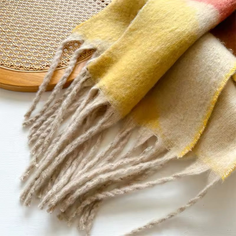 Women Woollen & Men Wool Scarf - Warm Fringe Shaw