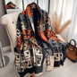 Women Luxurious Cashmere Touch Scarf - Warm Fringe Shawl