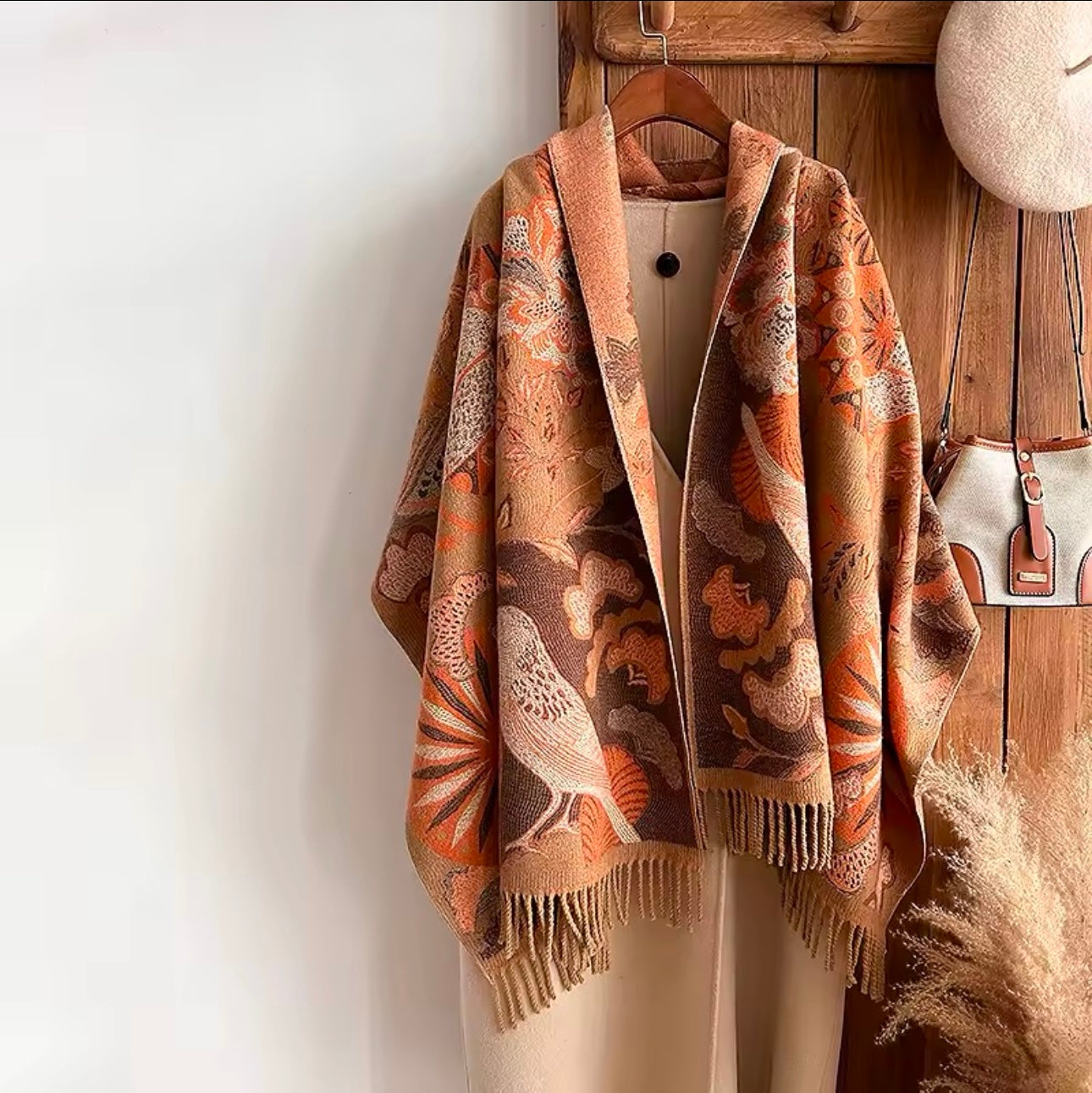 Luxury Women Classic Pashmina Double Sided Cashmere Touch Scarf - Warm Fringe Shawl