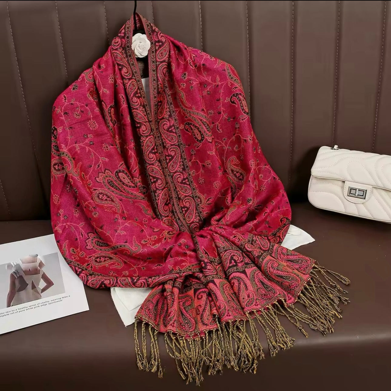 Luxury Women Classic Pashmina  Cashmere Touch Bohemia Scarf - Warm Fringe Shawl