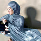 Women Glimmer Shiny Women Hijab Scarf Muslim Long Scarves Light Weight