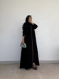 Split Women Black Abaya Modest Clothing Women Split Coat Abaya