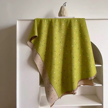 Women Luxurious Cashmere Touch Scarf - Warm Fringe Shawl