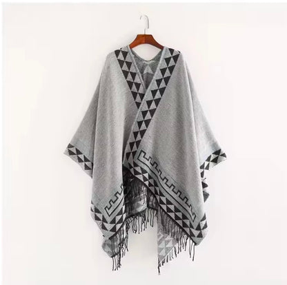 Cashmere Wool Cape Scarf Split Thickened Autumn and Winter Women Cape