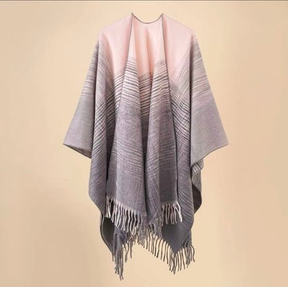 Cashmere Wool Cape Scarf Split Thickened Autumn and Winter Women Cape
