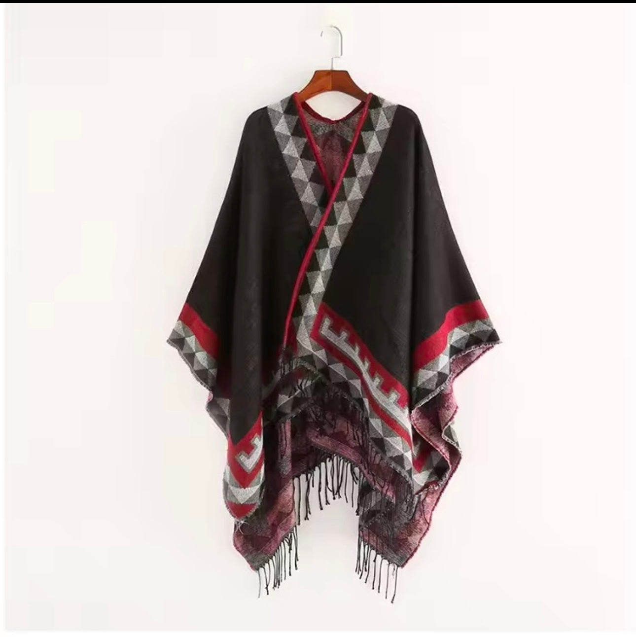Cashmere Wool Cape Scarf Split Thickened Autumn and Winter Women Cape