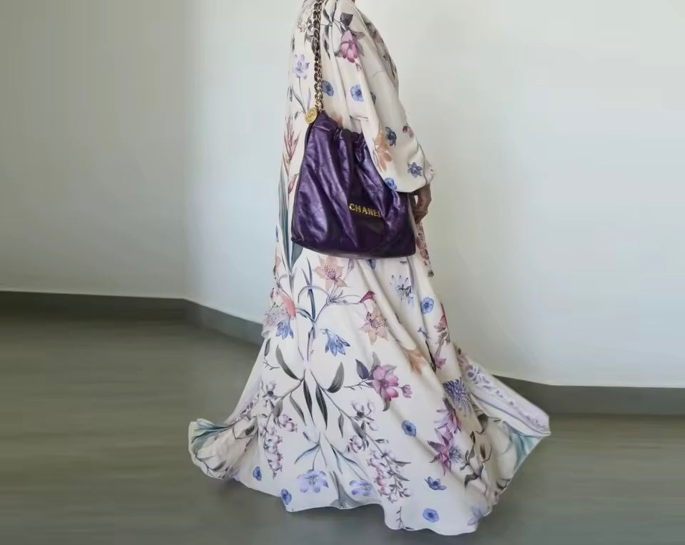 Women Split Abaya Open Front Kaftan Arab Long Robe