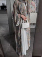 Women Split Abaya Open Front Kaftan Arab Long Robe