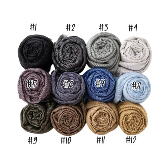 Women Glimmer Shiny Women Hijab Scarf Muslim Long Scarves Light Weight