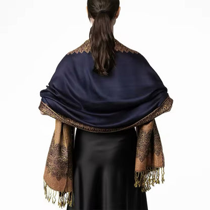 Luxury Women Classic Pashmina Cashmere Touch Bohemia Scarf - Warm Fringe Shawl