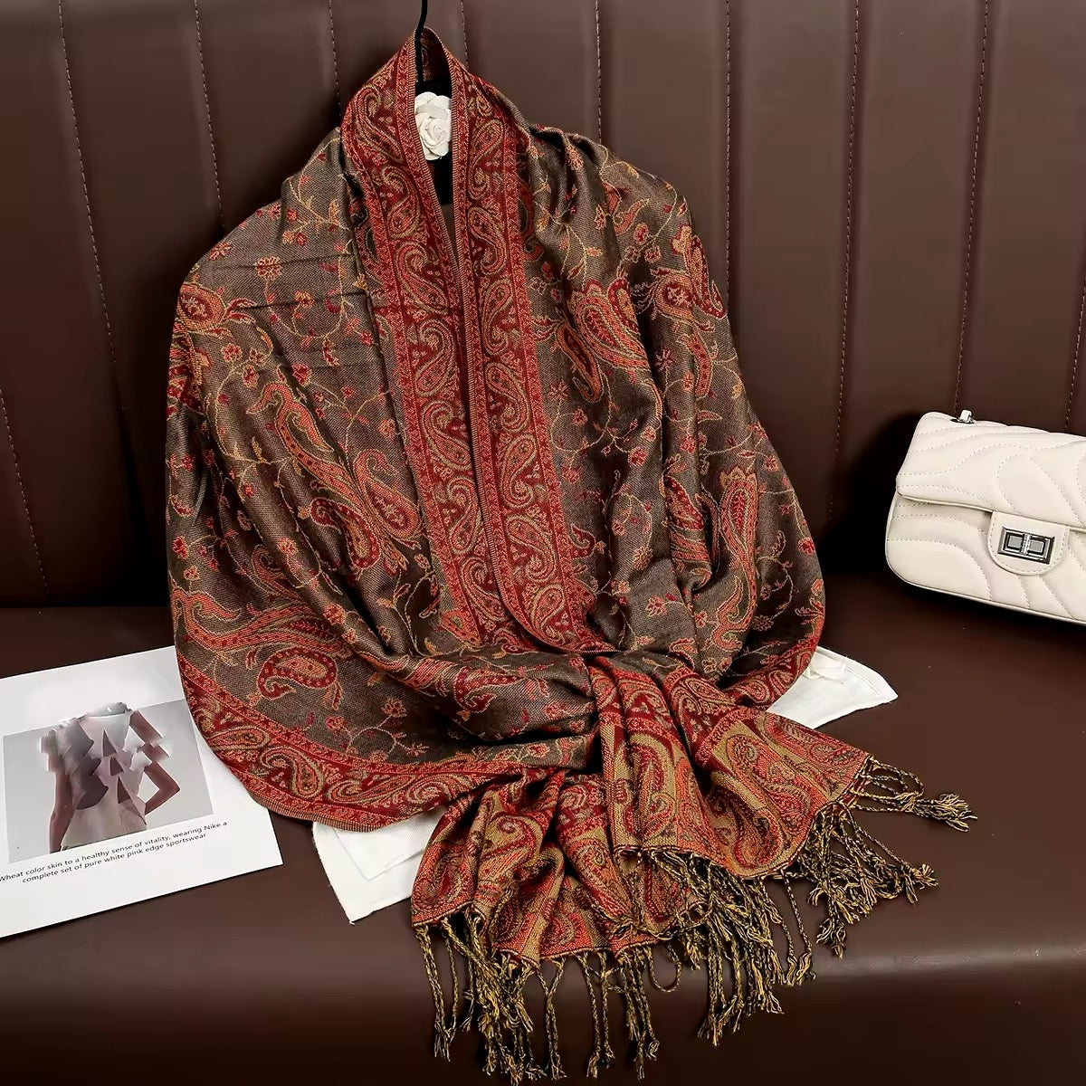 Luxury Women Classic Pashmina  Cashmere Touch Bohemia Scarf - Warm Fringe Shawl