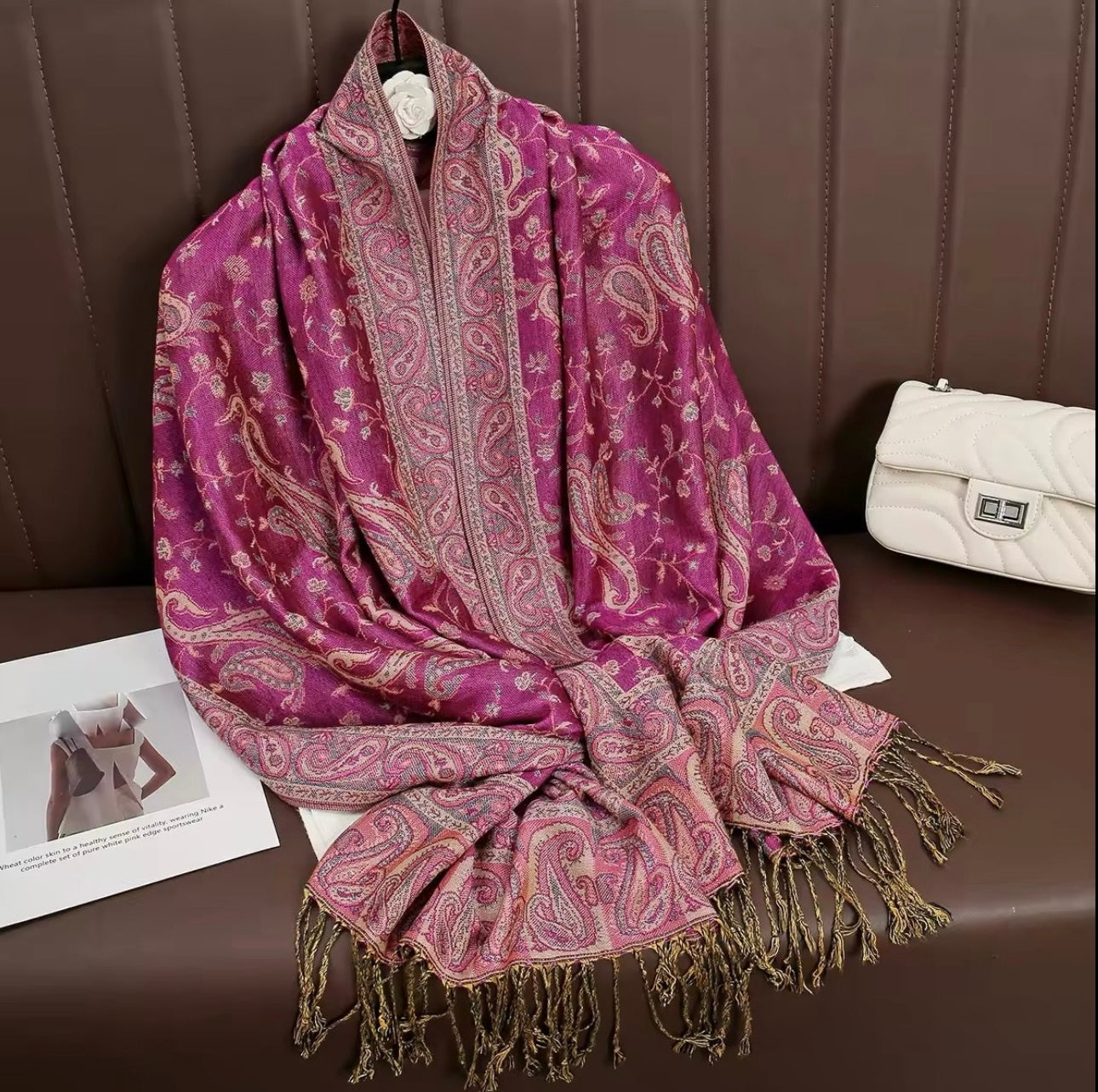 Luxury Women Classic Pashmina  Cashmere Touch Bohemia Scarf - Warm Fringe Shawl