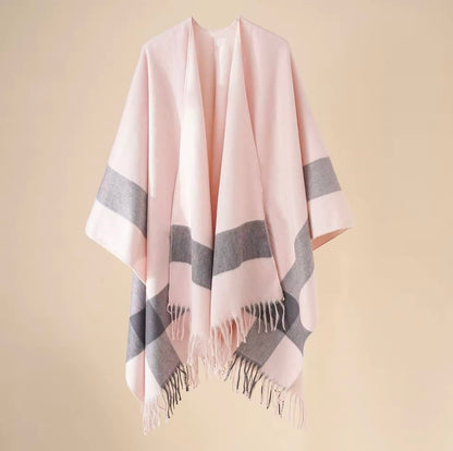 Cashmere Wool Cape Scarf Split Thickened Autumn and Winter Women Cape