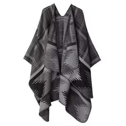Cashmere Wool Cape Scarf Split Thickened Autumn and Winter Women Cape
