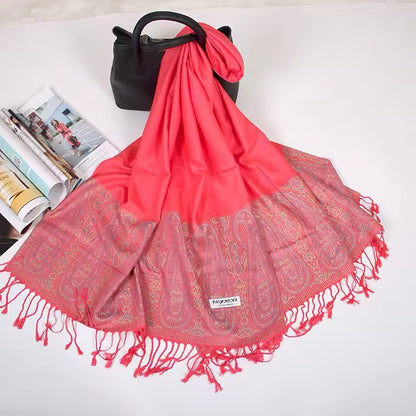 Luxury Women Classic Pashmina Cashmere Touch Scarf - Warm Fringe Pashmina Shaw