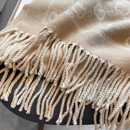 Women Luxurious Cashmere Touch Scarf - Warm Fringe Shawl