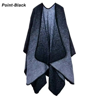 Cashmere Wool Cape Scarf Split Thickened Autumn and Winter Women Cape