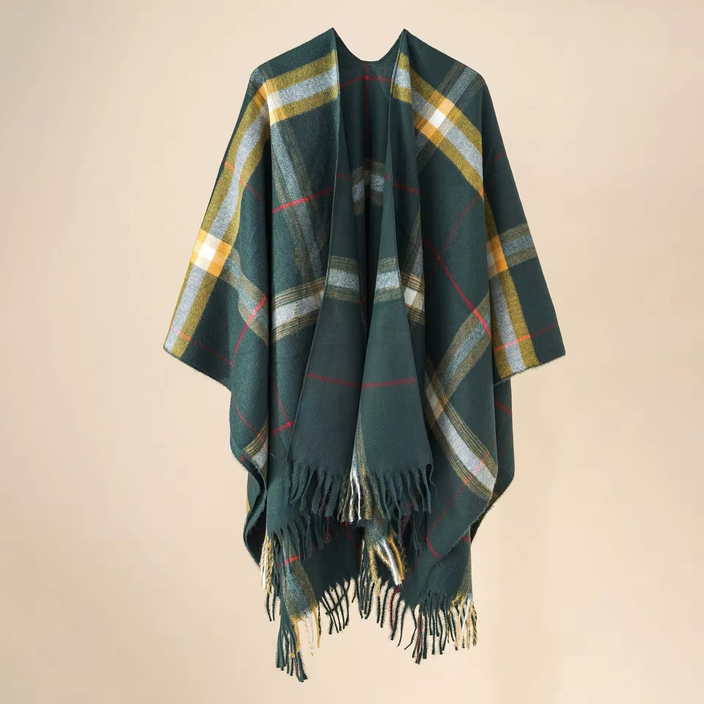 Cashmere Wool Cape Scarf Split Thickened Autumn and Winter Women Cape