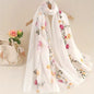 Women Embroidered Scarf Elegant and Versatile for Women Floral Shawl