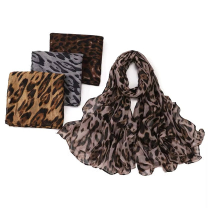 Cheetah Print Women Silk Satin Scarf Foulard Women Hijab Women Allure Wrap
