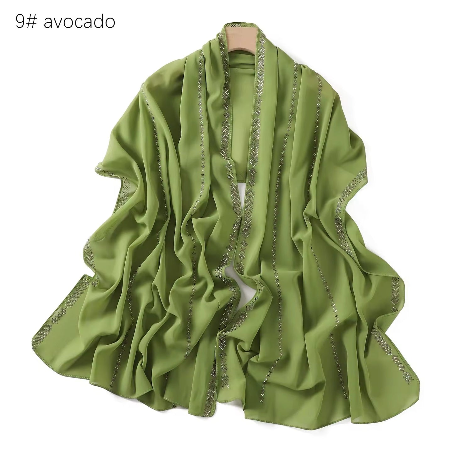 Women Glimmer Shiny Women Hijab Scarf Muslim Long Scarves Light Weight