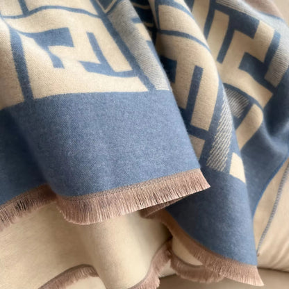 Women Luxurious Cashmere Touch Scarf - Warm Fringe Shawl