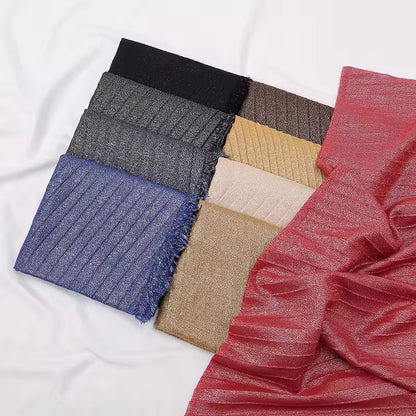 Women Glimmer Shiny Women Hijab Scarf Muslim Long Scarves Light Weight