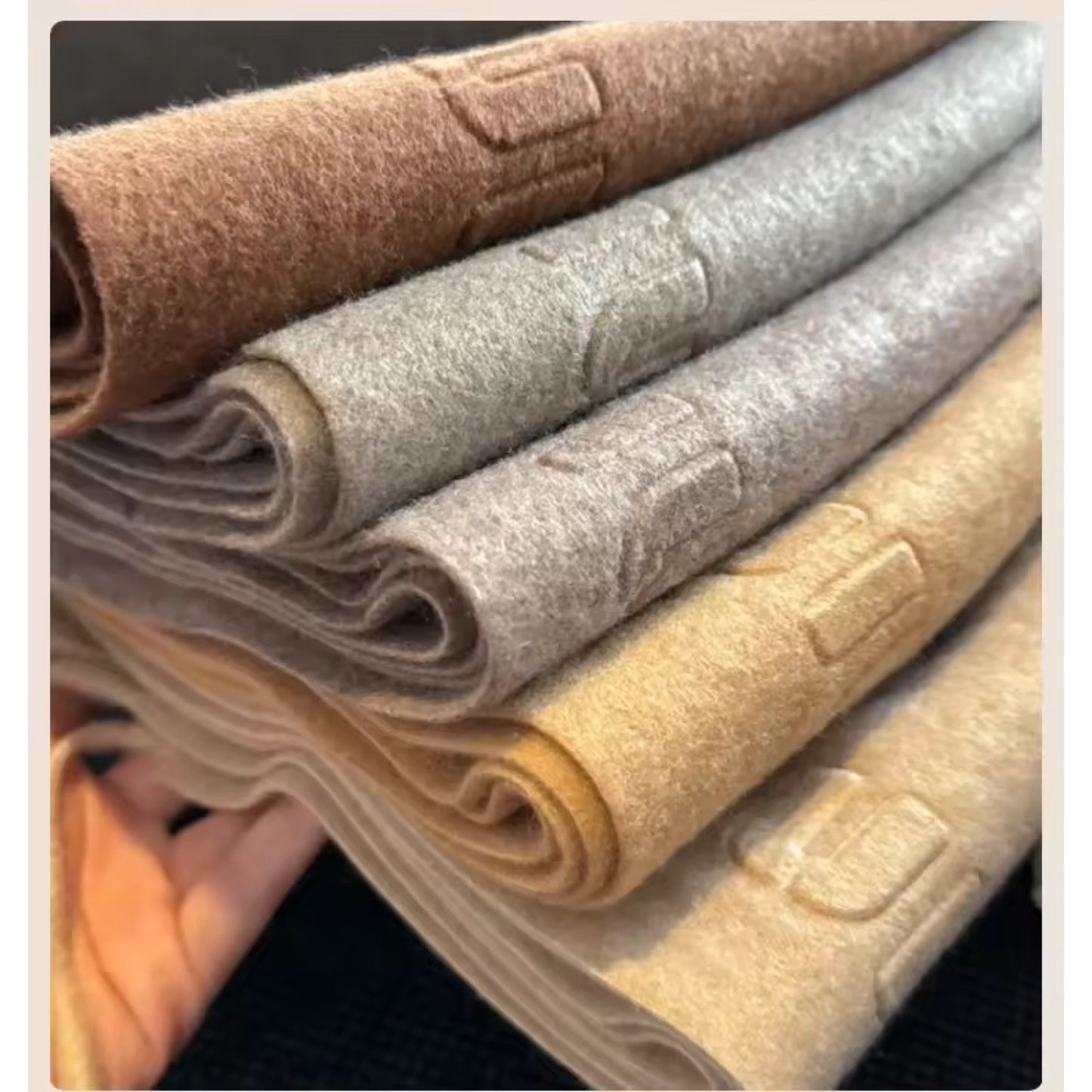 Women & Men Wool Scarf Embossed Simple Warm Muffler Cashmere Thick Fringed Shawl Women Woollen