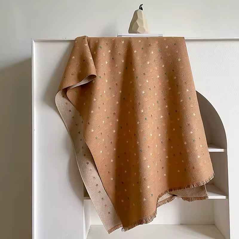 Women Luxurious Cashmere Touch Scarf - Warm Fringe Shawl