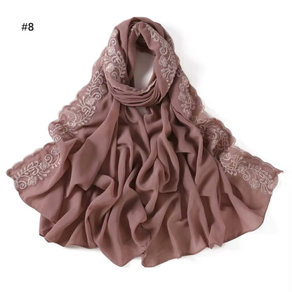Women Embroidered Scarf Elegant and Versatile for Women Floral Shawl