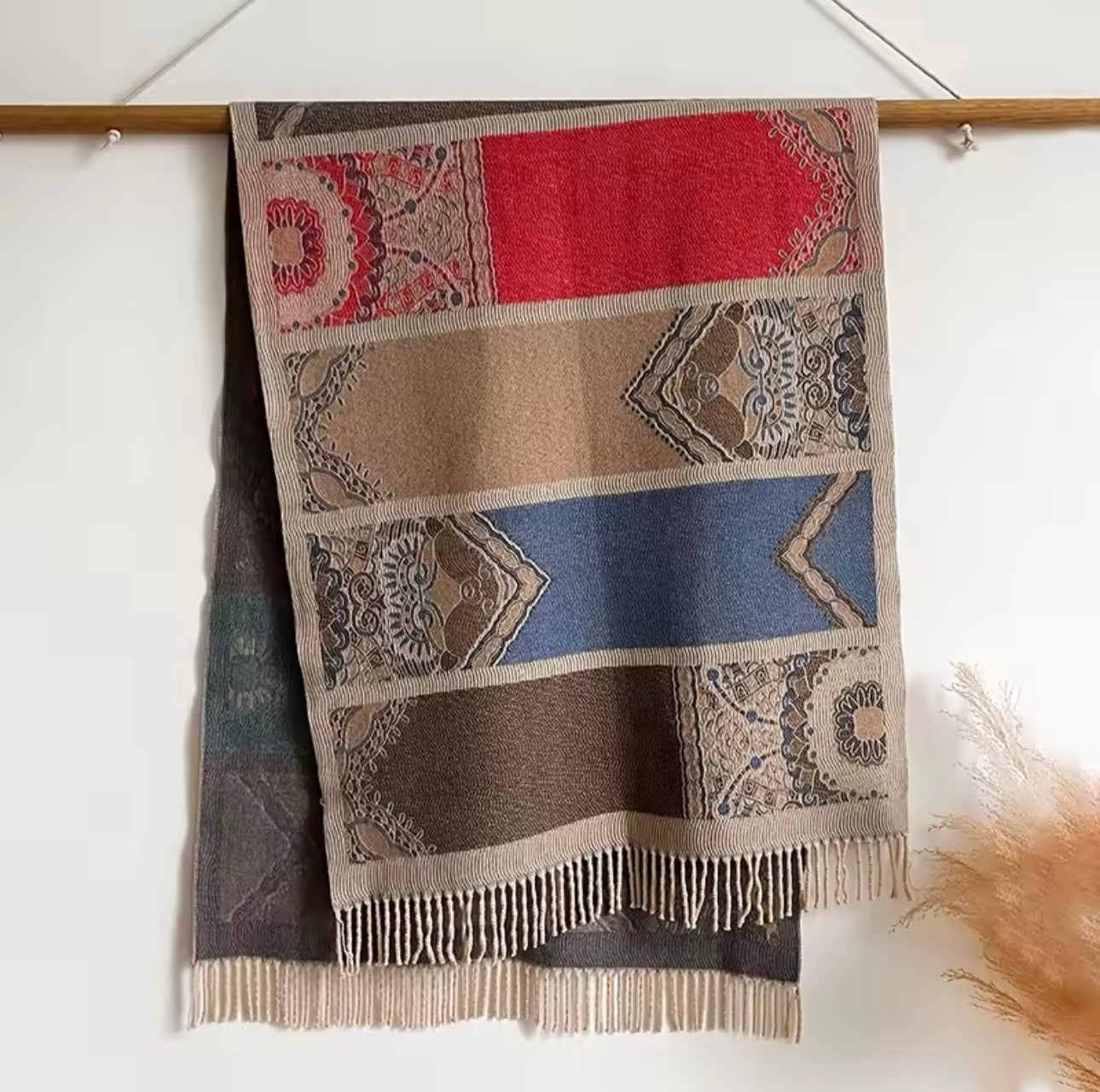 Luxury Women Classic Pashmina Double Sided Cashmere Touch Scarf - Warm Fringe Shawl UK