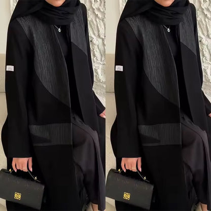 Split Women Black Abaya Modest Clothing Women Split Coat Abaya