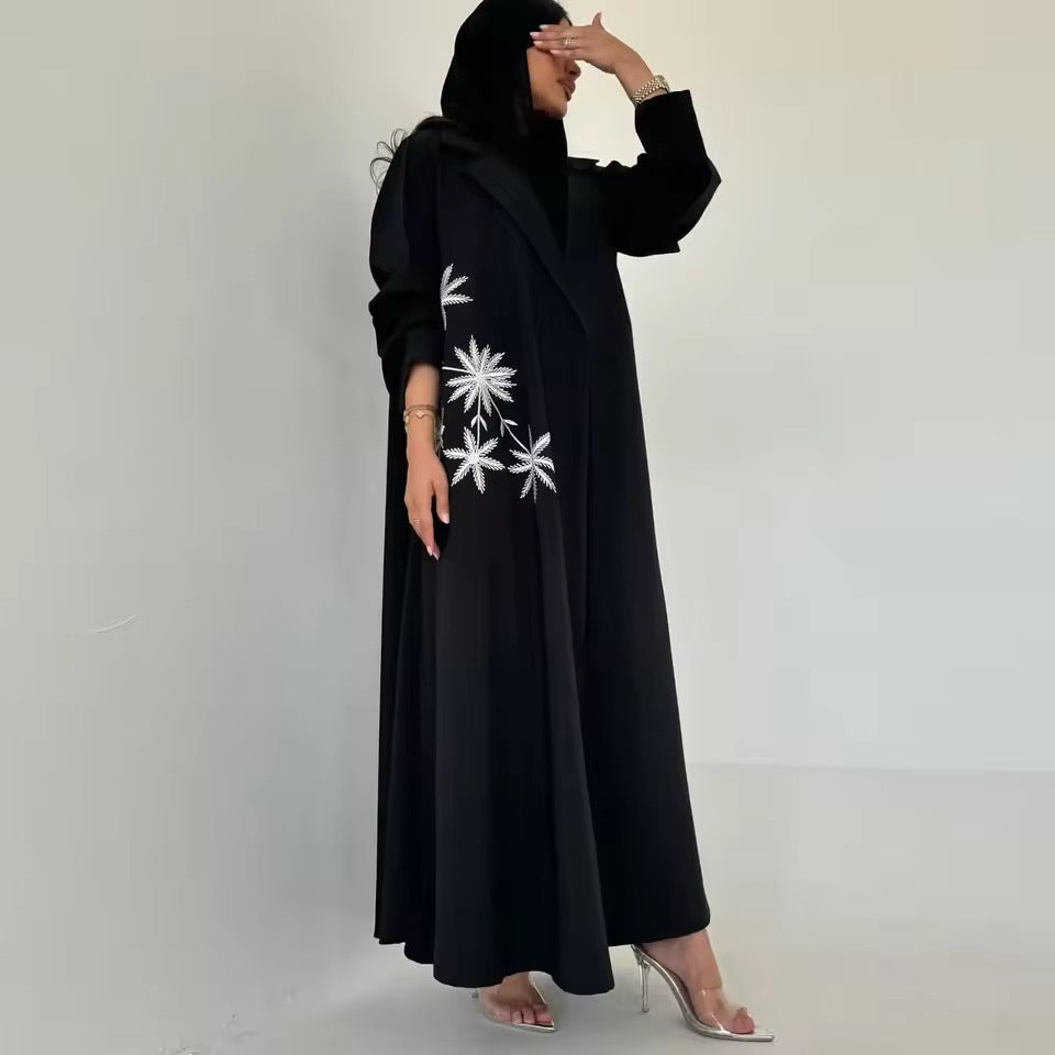 Split Women Black Abaya Modest Clothing Women Split Coat Abaya