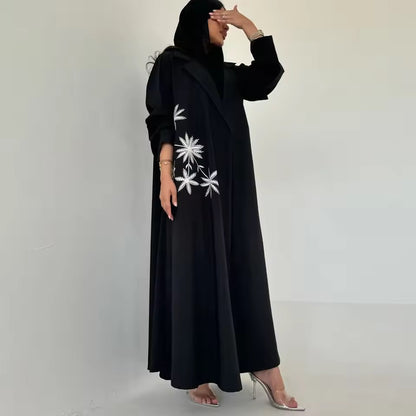 Split Women Black Abaya Modest Clothing Women Split Coat Abaya