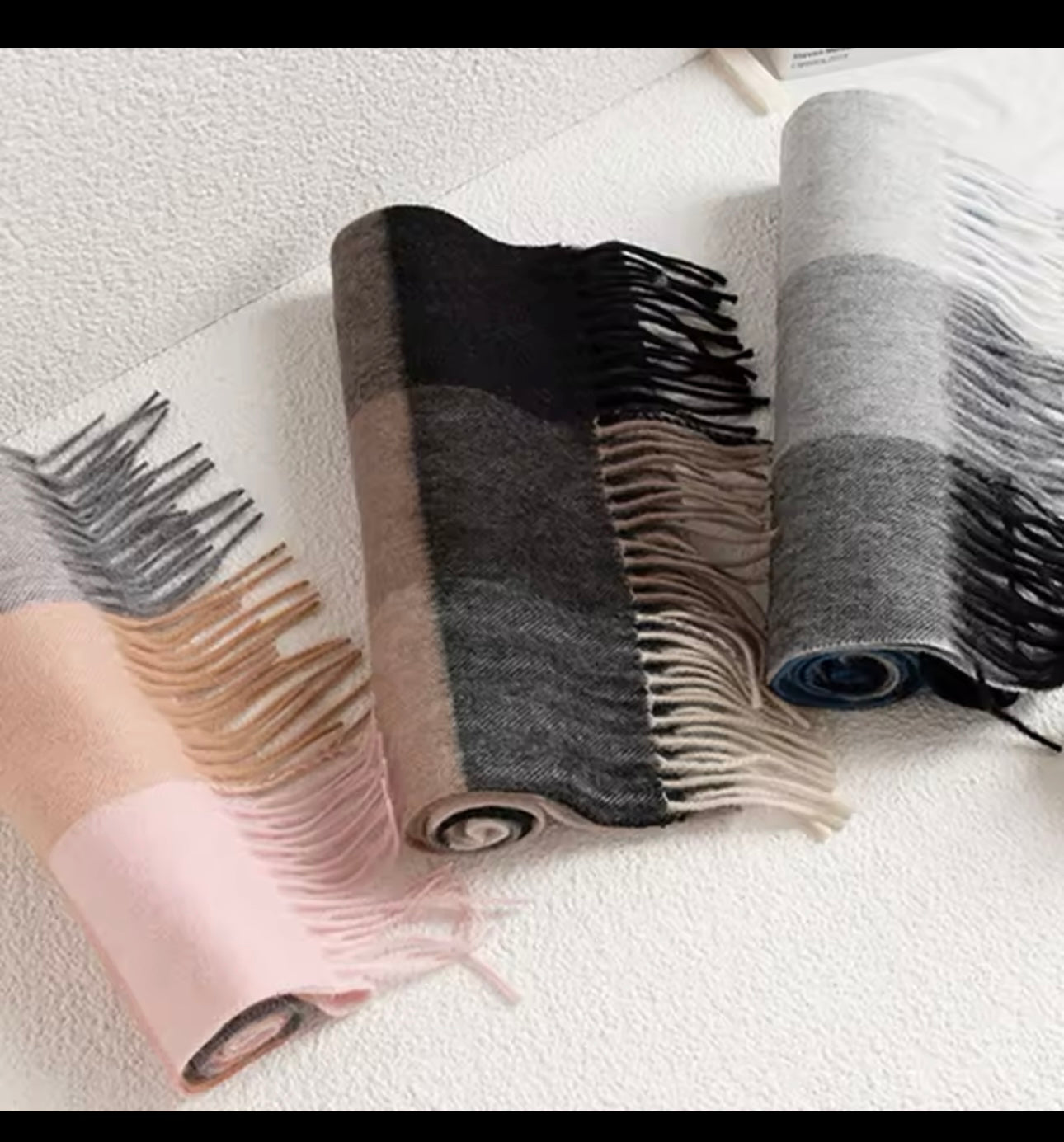 Autumn Winter Plaid Wool Scarf for Men & Women Checked Cashmere Shawl Warm Thickened Neckerchief Korean Versatile Wraps