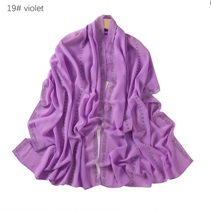 Women Glimmer Shiny Women Hijab Scarf Muslim Long Scarves Light Weight