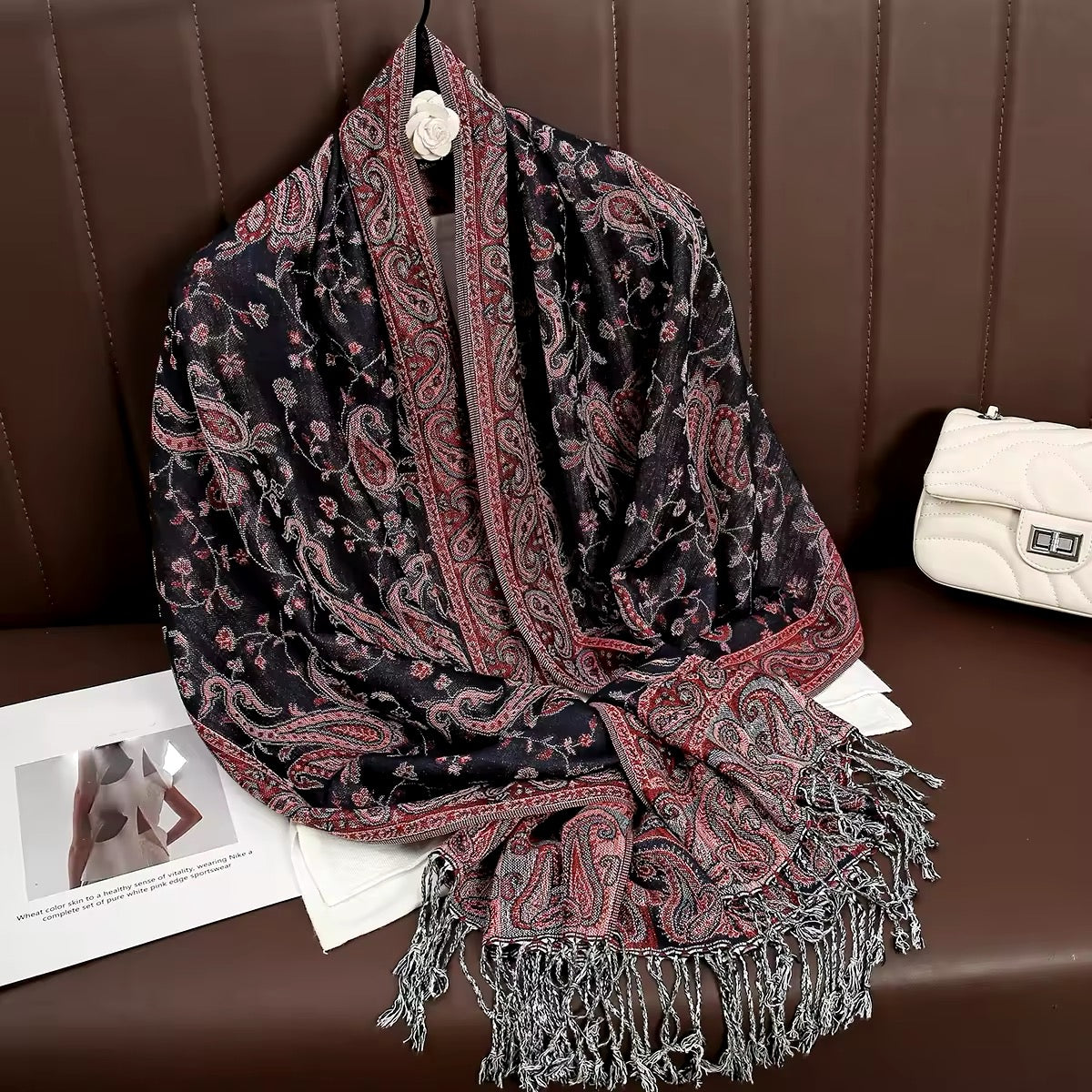 Luxury Women Classic Pashmina  Cashmere Touch Bohemia Scarf - Warm Fringe Shawl