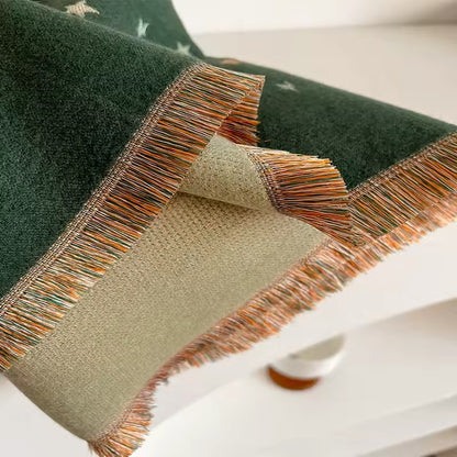 Women Luxurious Cashmere Touch Scarf - Warm Fringe Shawl