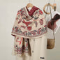 Luxury Women Classic Pashmina Double Sided Cashmere Touch Scarf - Warm Fringe Shawl Women Floral