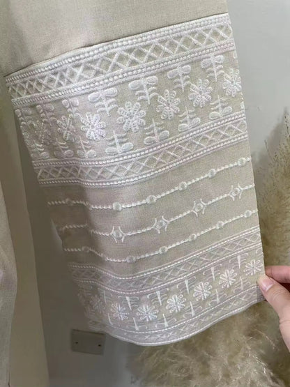 Women Split Abaya Fashion Embroidery Kimono Oversized Open Front Robe Syari Full Length Outerwear With Belt