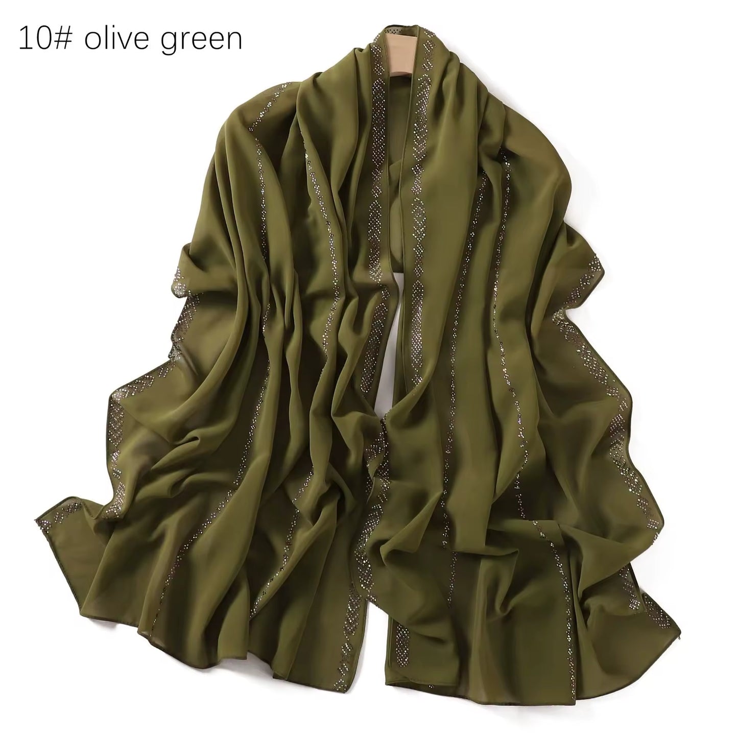 Women Glimmer Shiny Women Hijab Scarf Muslim Long Scarves Light Weight