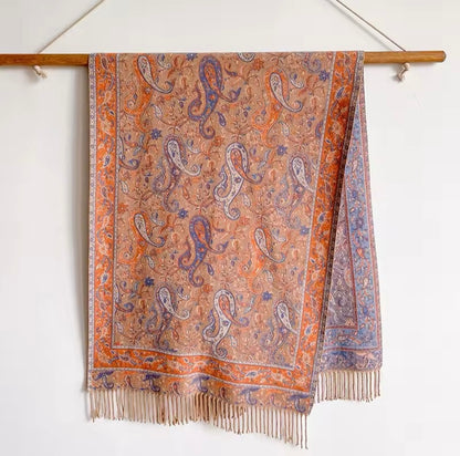 Luxury Women Classic Pashmina Double Sided Cashmere Touch Scarf - Warm Fringe Shawl