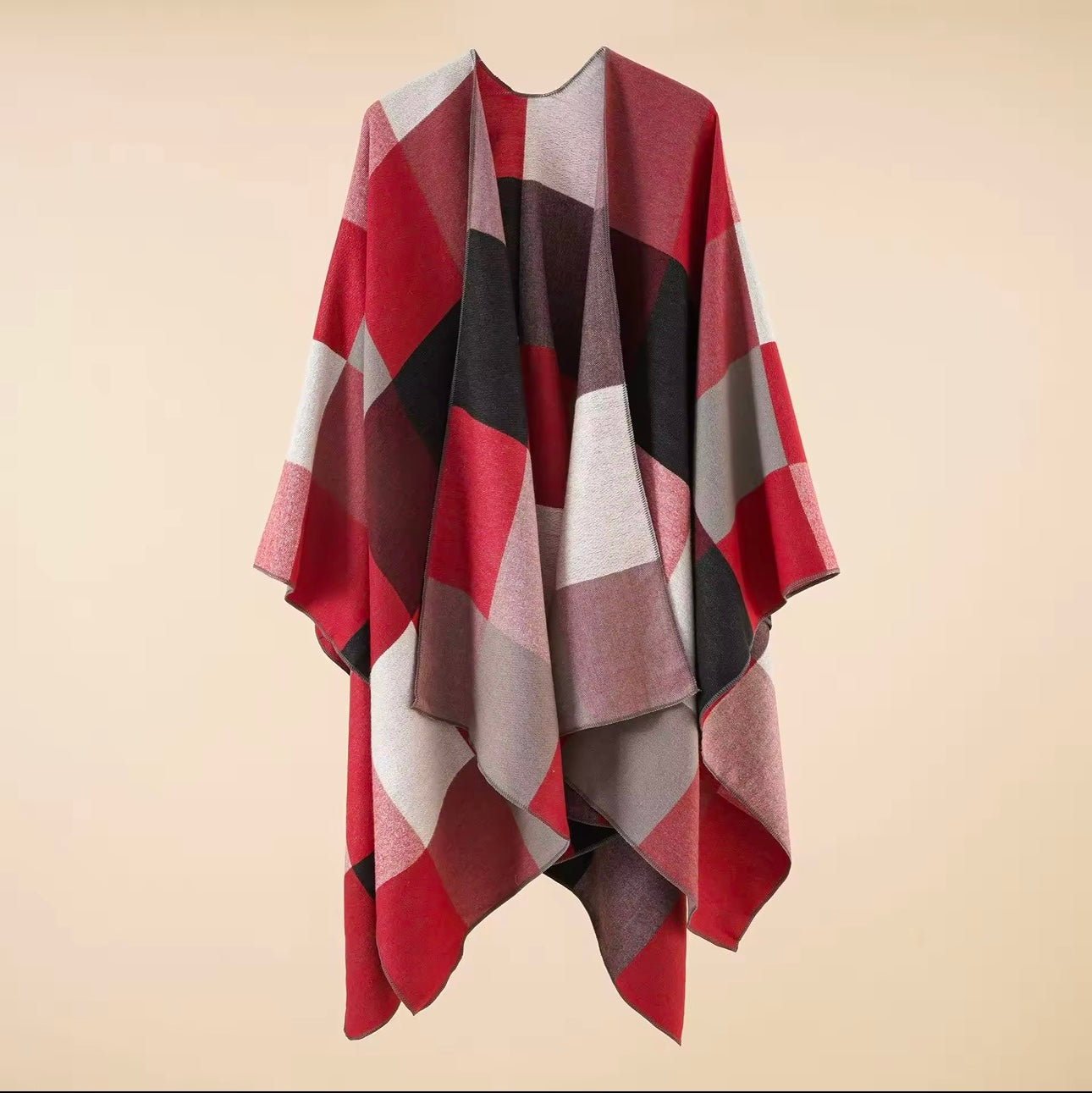 Cashmere Wool Cape Scarf Split Thickened Autumn and Winter Women Cape