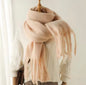 Men Wool & Women Woollen Cashmere Touch Scarf - Warm Fringe Shawl
