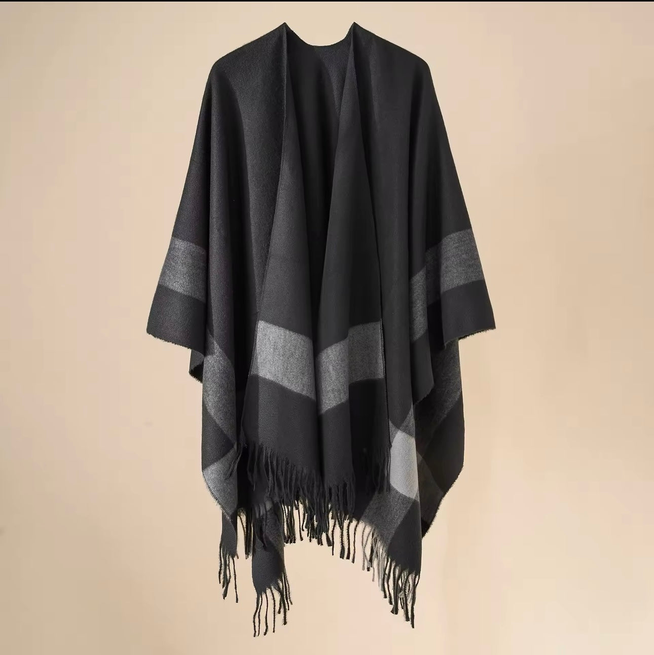 Cashmere Wool Cape Scarf Split Thickened Autumn and Winter Women Cape