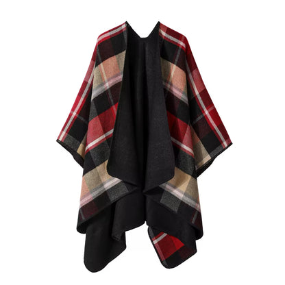 Cashmere Wool Cape Scarf Split Thickened Autumn and Winter Women Cape