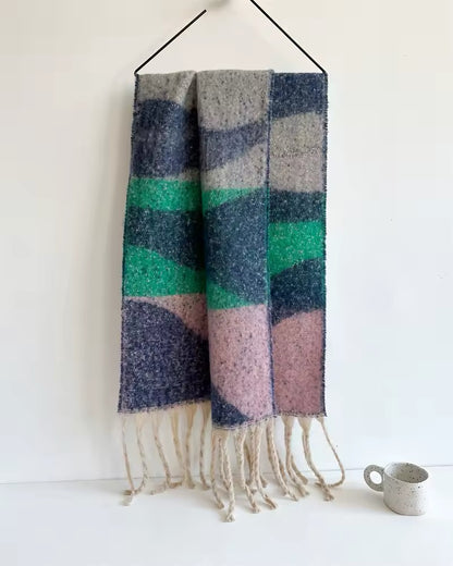 Women Woollen & Men Wool Scarf - Warm Fringe Shaw
