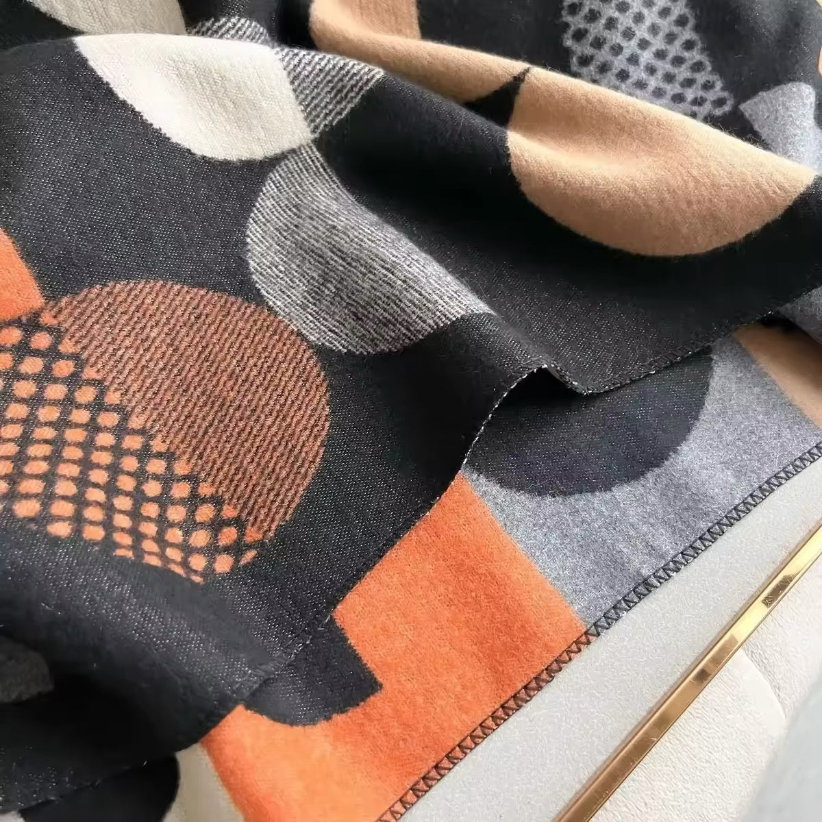 Women Luxurious Cashmere Touch Scarf - Warm Fringe Shawl