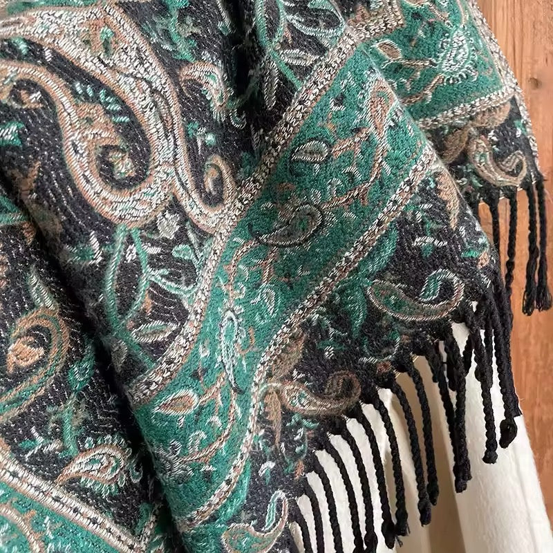 Luxury Women Classic Pashmina Double Sided Cashmere Touch Scarf - Warm Fringe Shawl