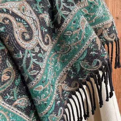 Luxury Women Classic Pashmina Double Sided Cashmere Touch Scarf - Warm Fringe Shawl